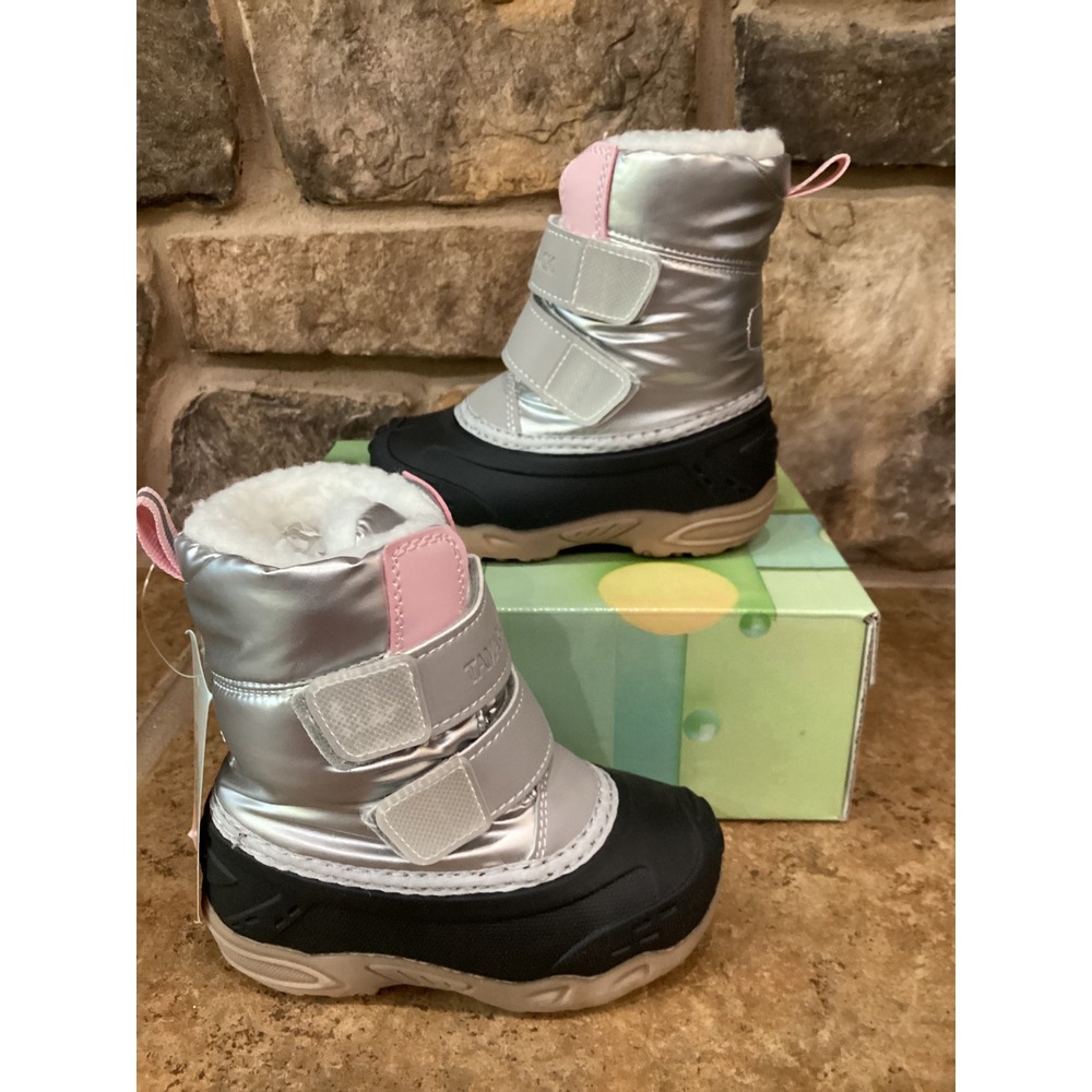 Tamarack Toddler Silver Pink Metallic Insulated Snow Boots Size 9 NEW